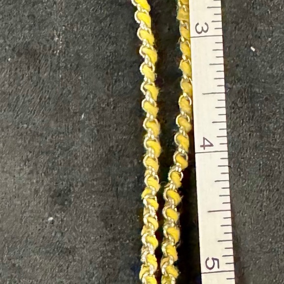 AEO Yellow Woven Charm Bracelet with Hearts and Evil Eye Bead - Picture 3 of 4